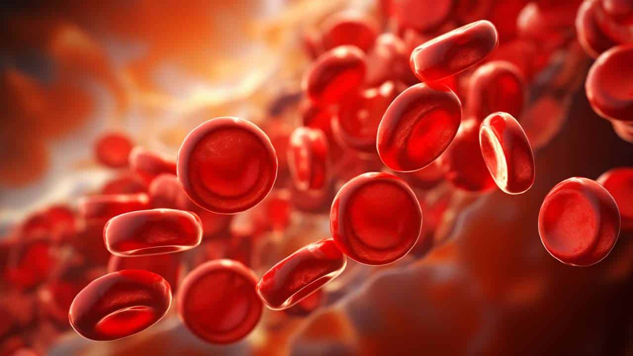 3d scientific rendering of blood platelettes in an artery