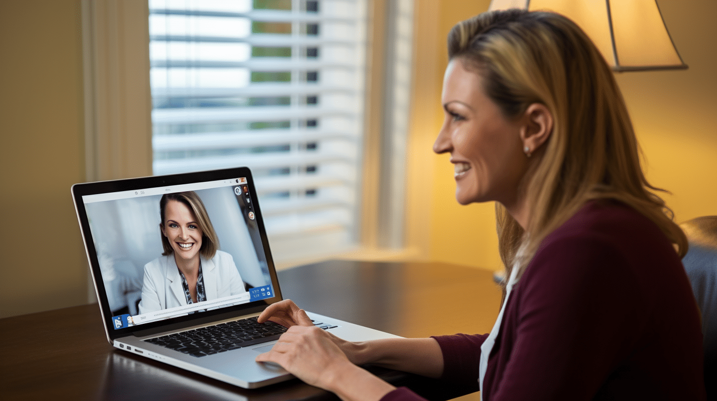 A patient having an online consultation with a doctor.