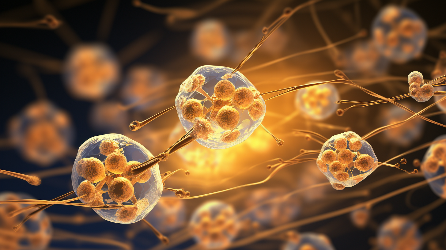 3D medical rendering of hormones.