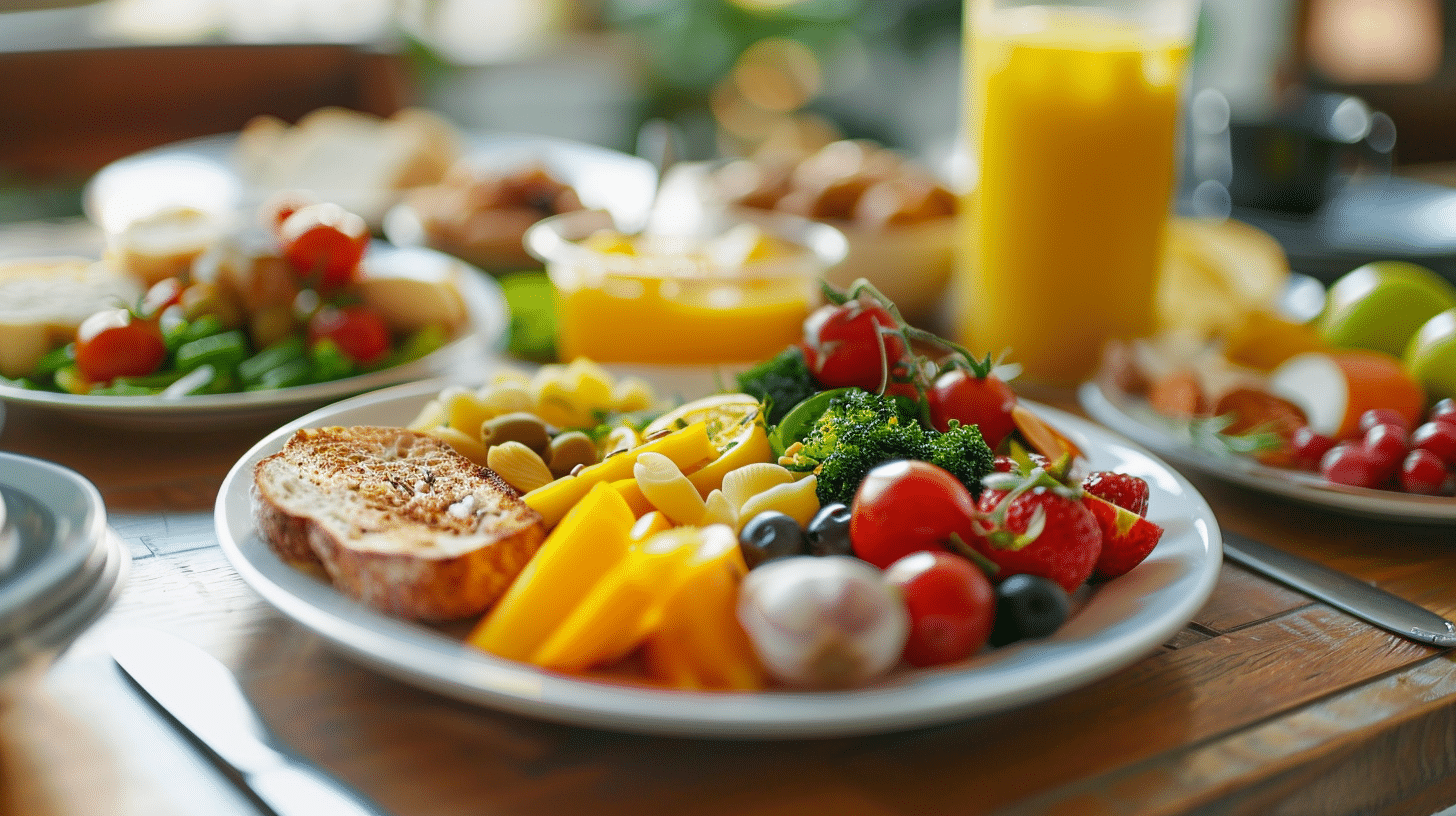 A plate consists of healthy meal.