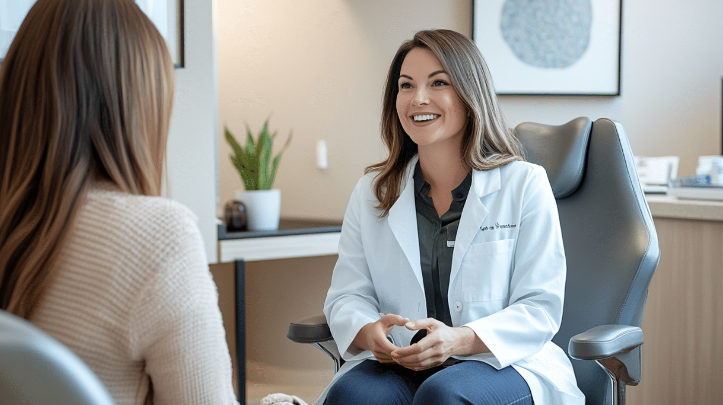 A weight loss consultant discussing personalized weight loss plans to her client.